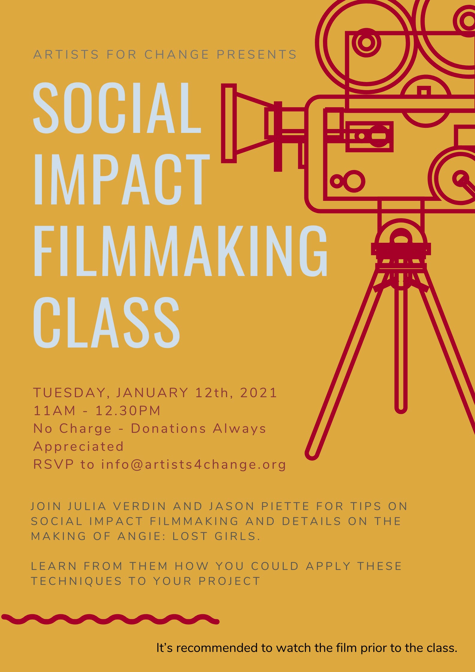 Social Impact filmmaking class